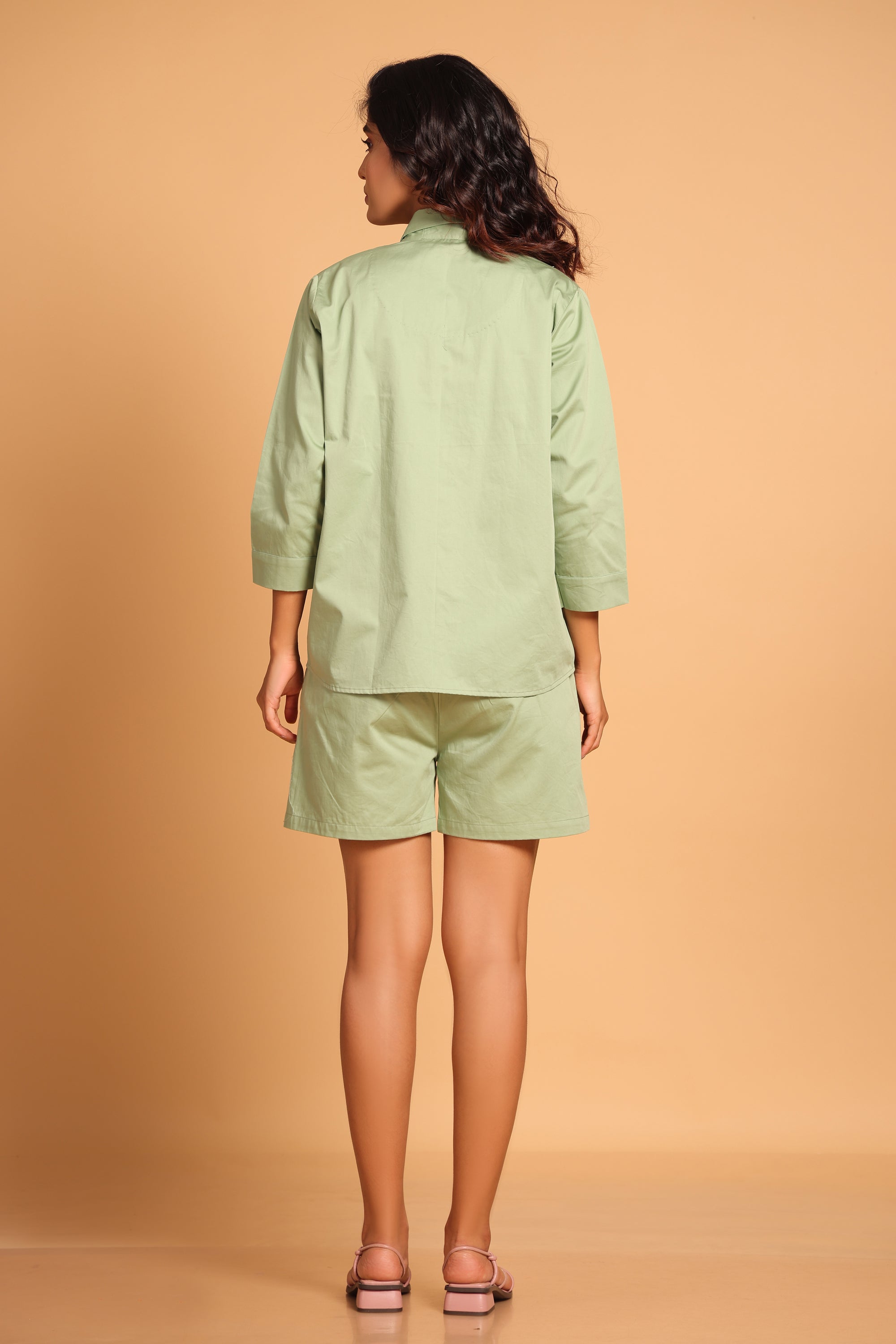 Arcs of Comfort 3-Piece Cotton Co-ord Set - Green(Loden Frost)