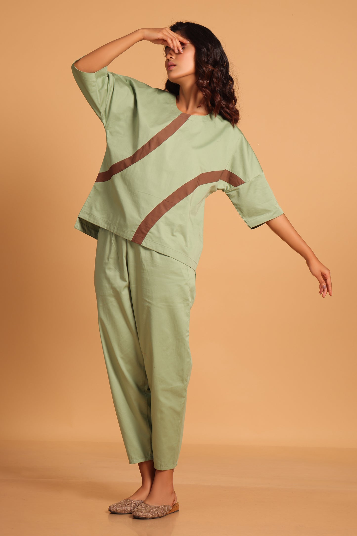 Pear Shape Comfort Co-ord Set - Green(Loden Frost)