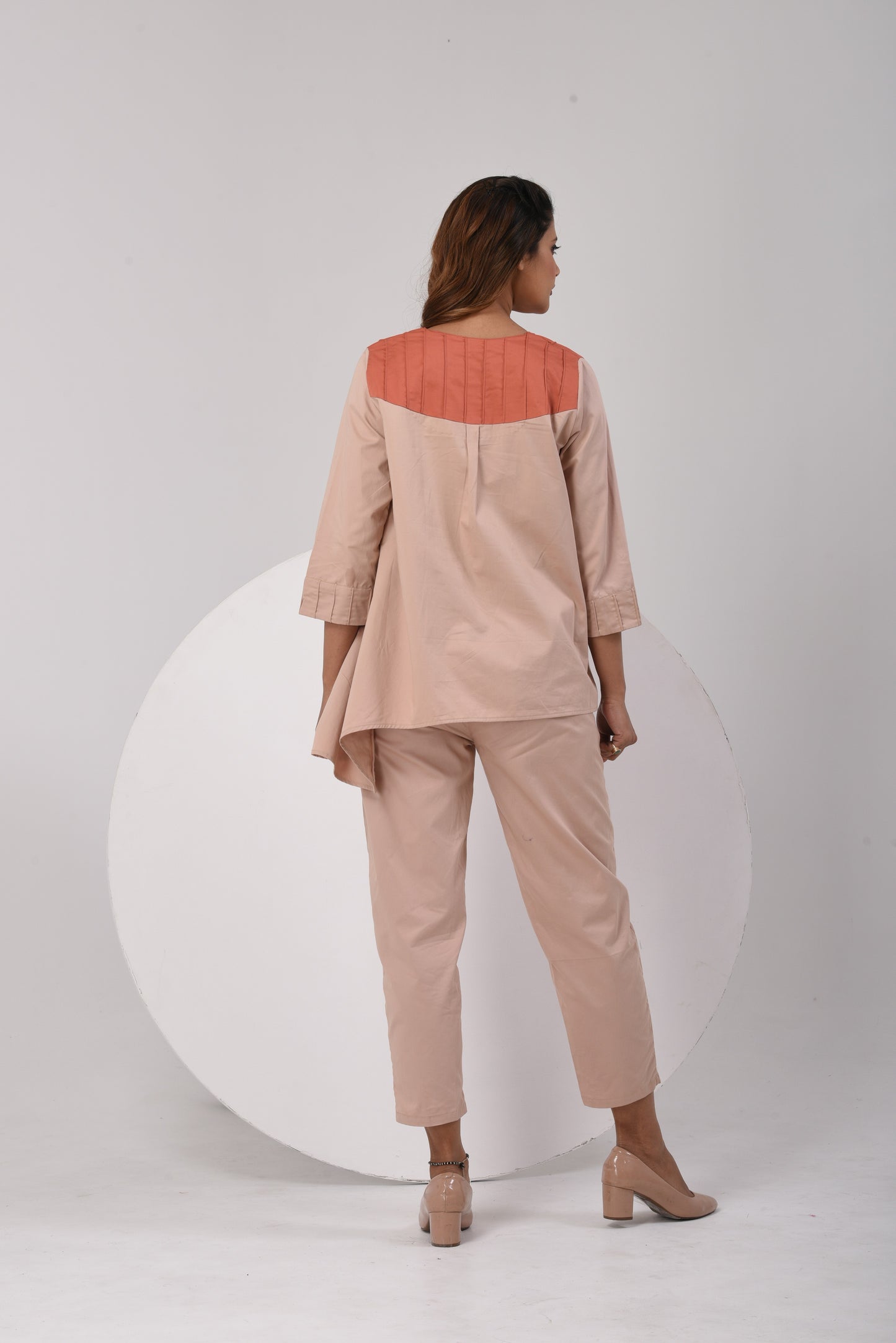Tilted Elegance Co-Ord Set - orange