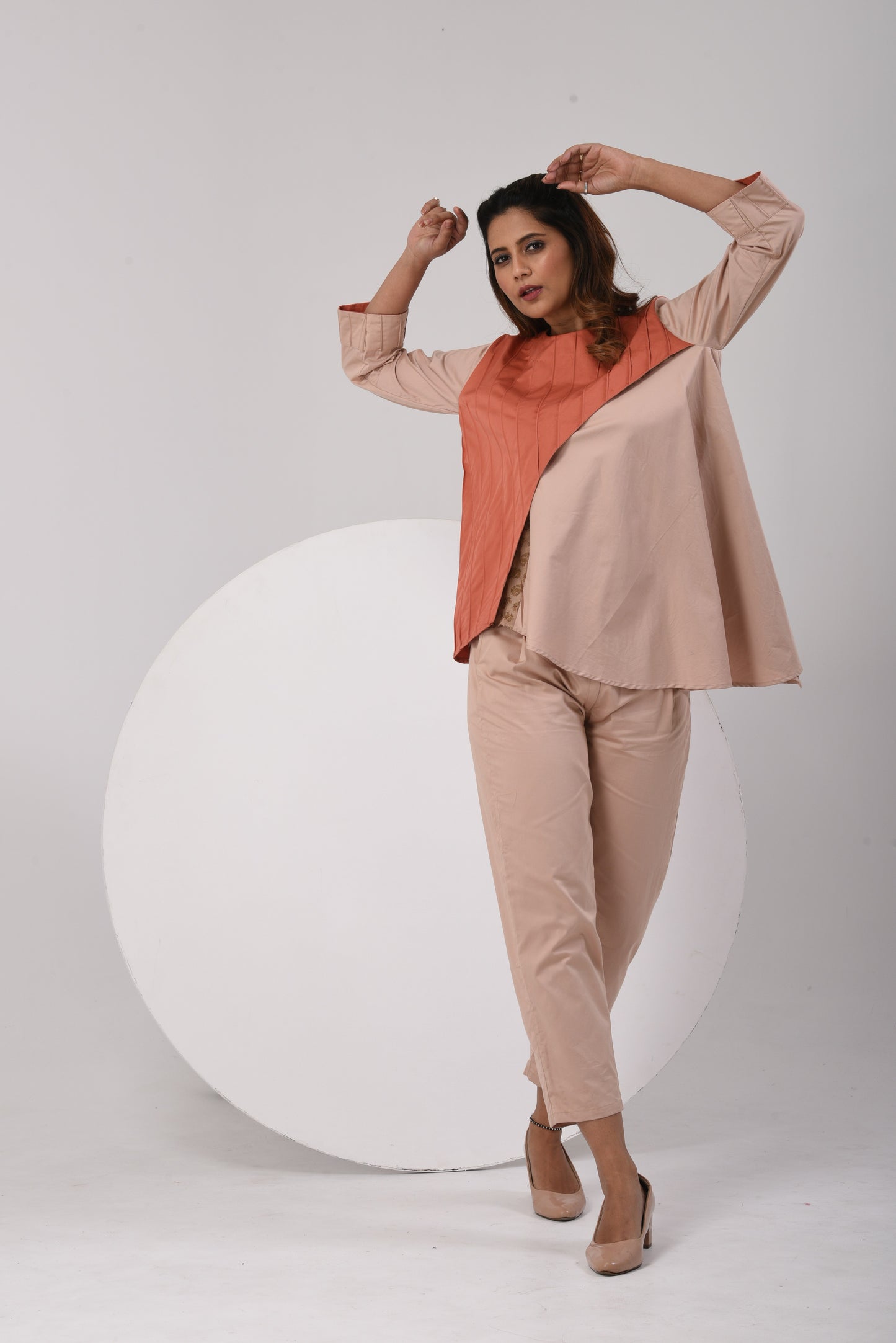 Tilted Elegance Co-Ord Set - orange