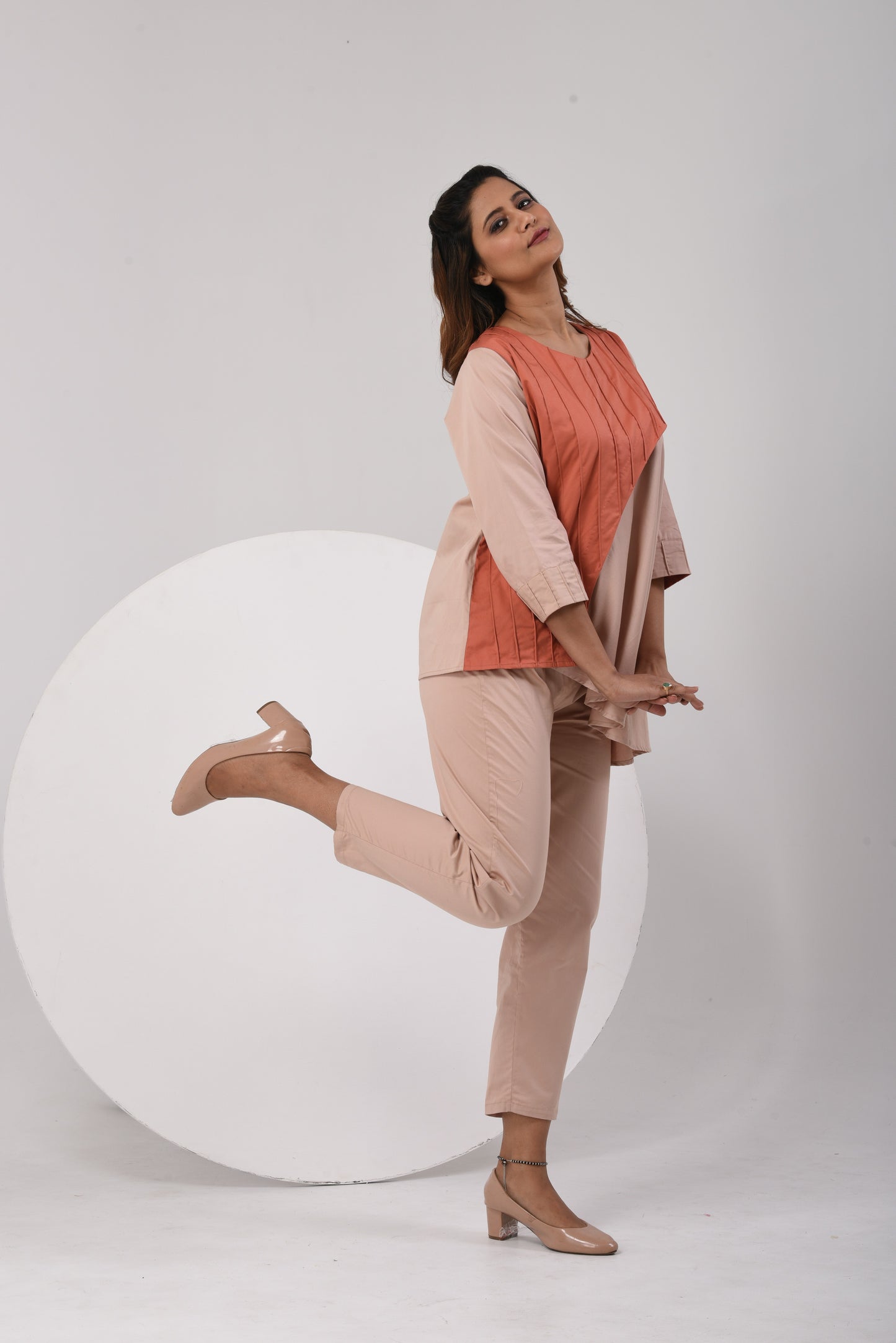 Tilted Elegance Co-Ord Set - orange