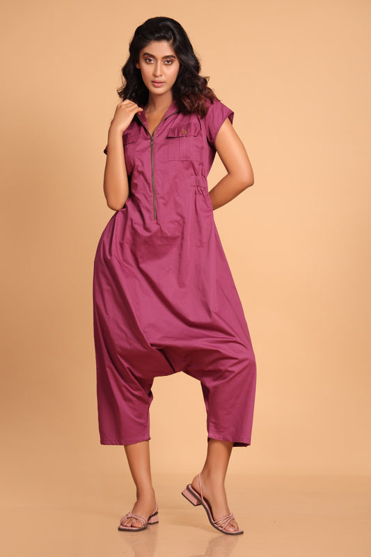 Trendy Cotton Harem Jumpsuit