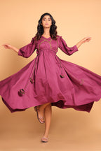 Chic Cotton Handkerchief Dress - Purple(Amaranth)
