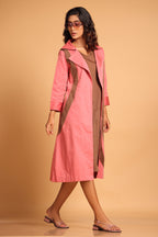 Arcs and Collars Trench Jacket Dress - Rose(Slate Rose)