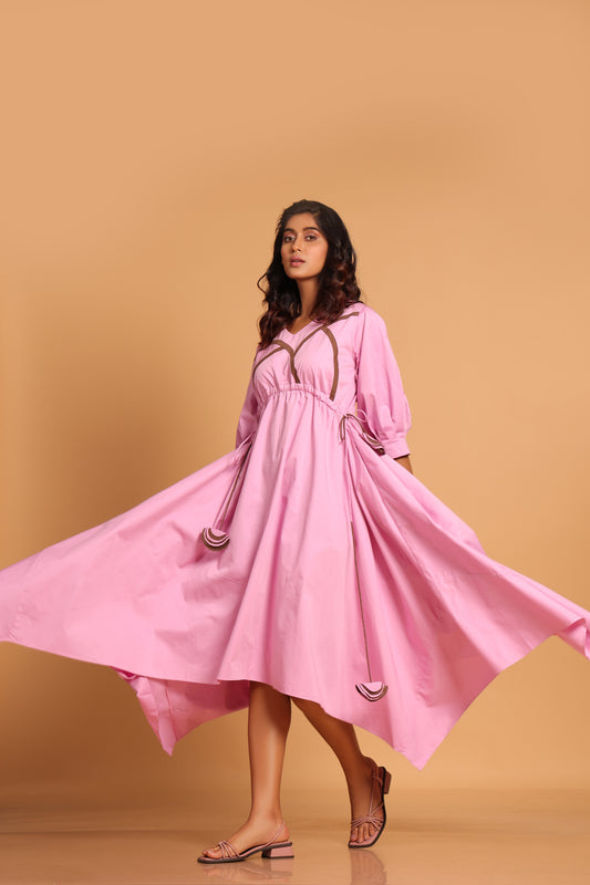 Chic Cotton Handkerchief Dress  - Pink(Orchid)