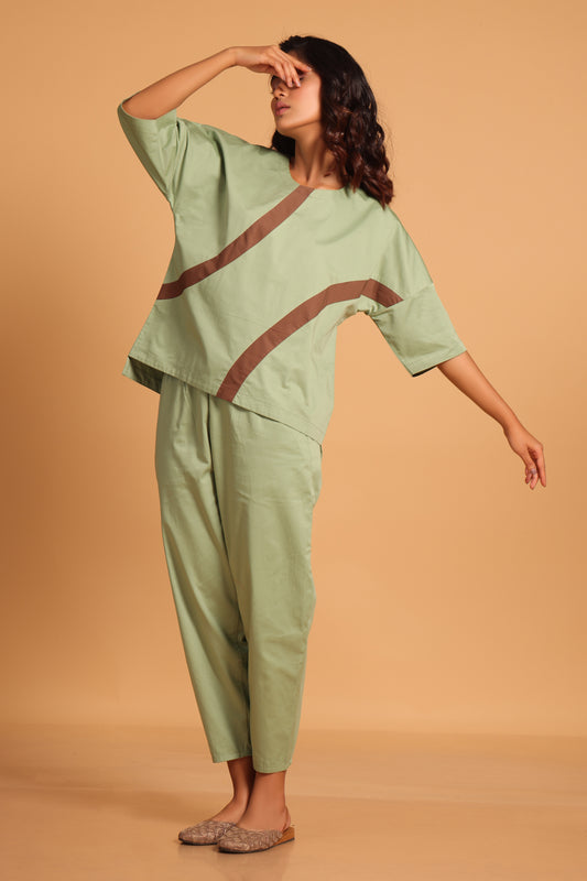 Pear Shape Comfort Co-ord Set - Green(Loden Frost)