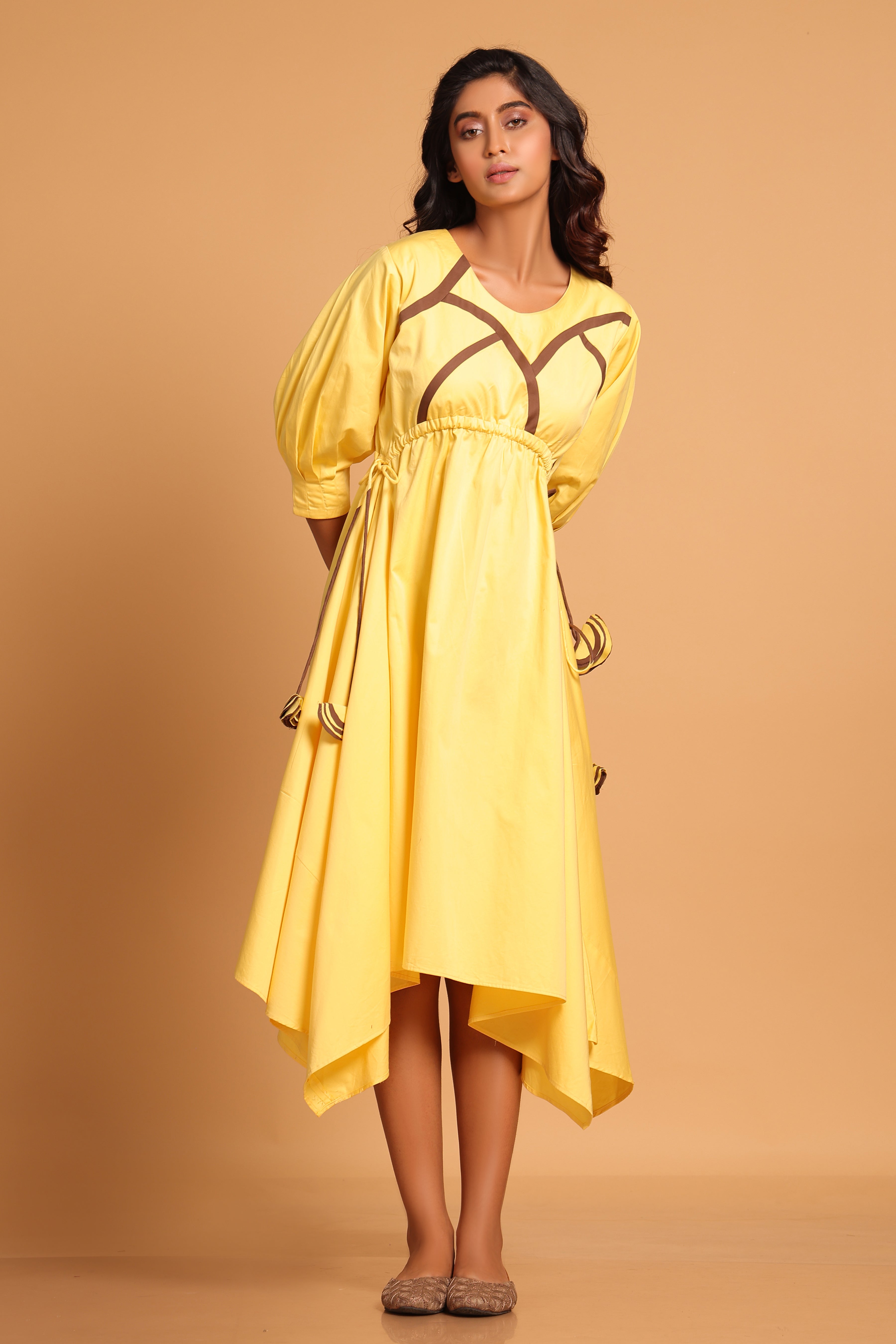 Yellow handkerchief dress hotsell