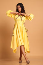 Chic Cotton Handkerchief Dress- Yellow(YL)