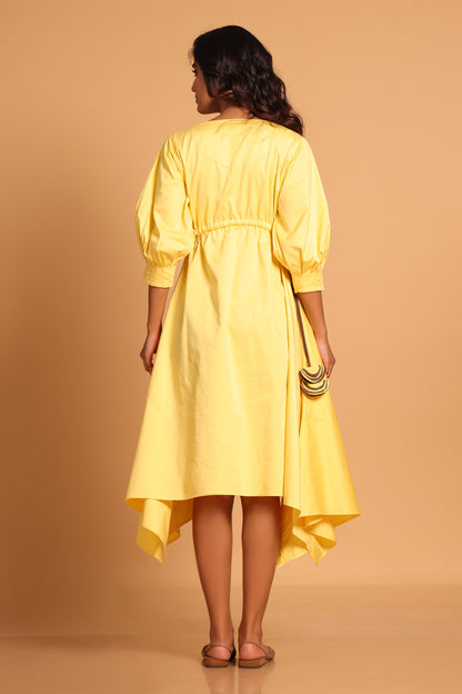 Chic Cotton Handkerchief Dress- Yellow(YL)