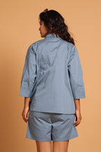 Arcs of Comfort 3-Piece Cotton Co-ord Set - Blue(Cobalt Blue)