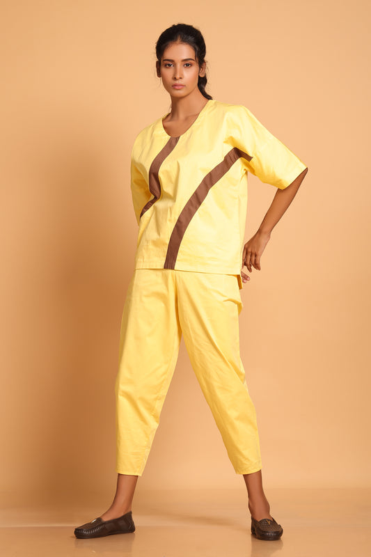 Pear Shape Comfort Co-ord Set- Yellow(YL)