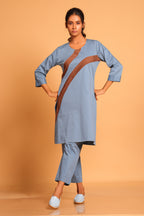 Elegant Cotton Co-ord Ensemble - Blue(Cobalt Blue)