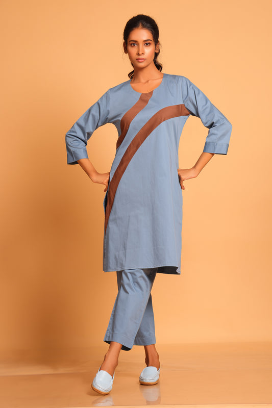 Elegant Cotton Co-ord Ensemble - Blue(Cobalt Blue)