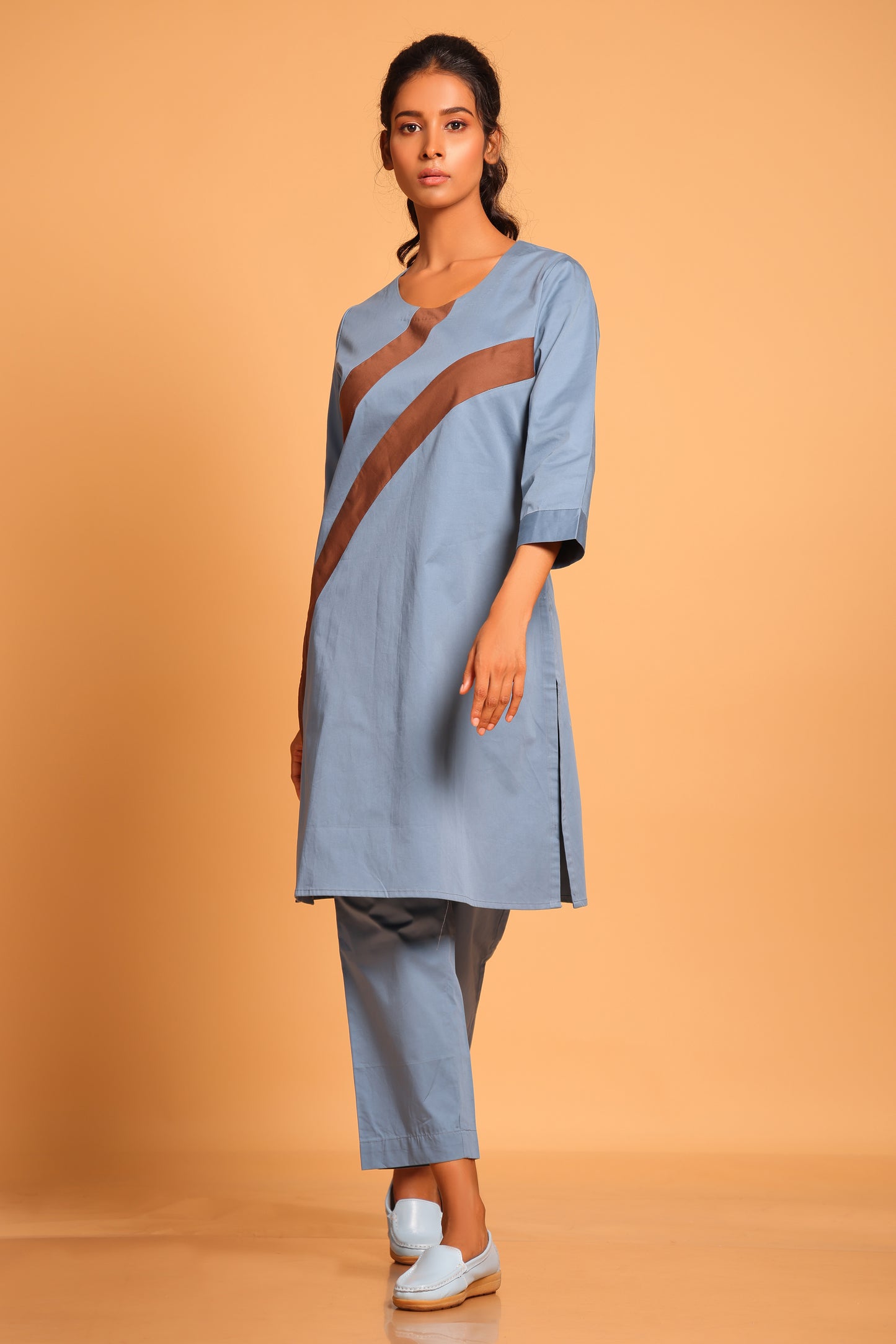 Elegant Cotton Co-ord Ensemble - Blue(Cobalt Blue)