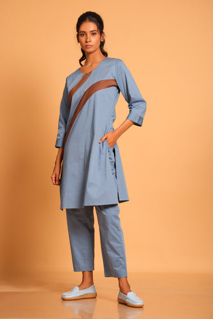 Elegant Cotton Co-ord Ensemble - Blue(Cobalt Blue)