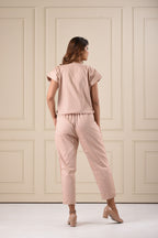 Diagonal Flow Co-Ord Set- Beige