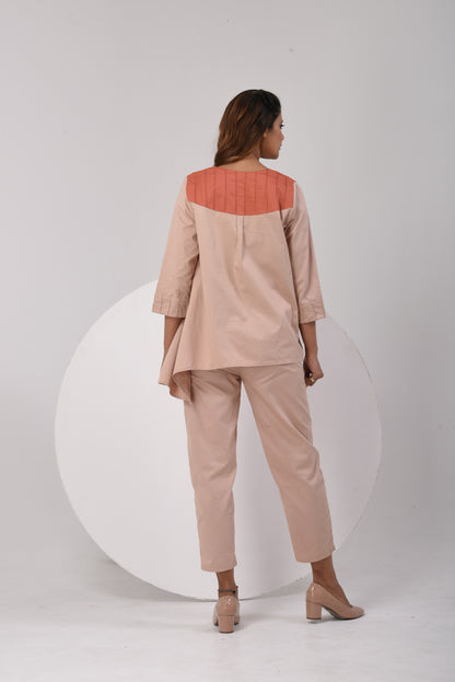 Tilted Elegance Co-Ord Set - orange